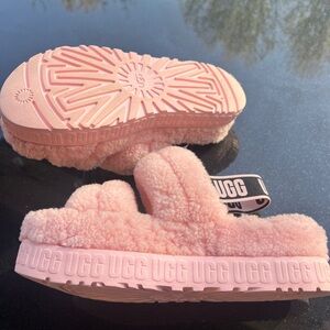 UGG Pink Fluffy Slippers